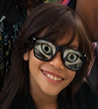 WeyesEyes Novelty Sunglasses "Meowz" with Black Frames
